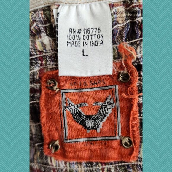 Ash & Sara Plaid Checks Smocked Flowy Tank - Picture 5 of 5